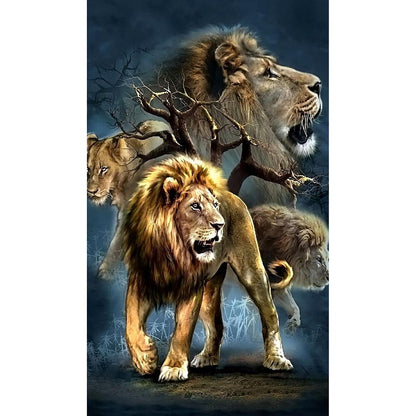 Lion - Full Round Drill Diamond Painting 50*80CM