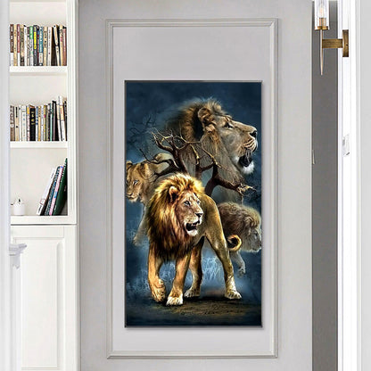 Lion - Full Round Drill Diamond Painting 50*80CM