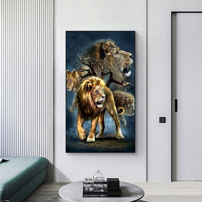 Lion - Full Round Drill Diamond Painting 50*80CM