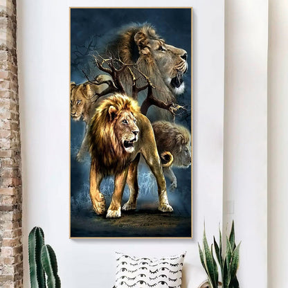 Lion - Full Round Drill Diamond Painting 50*80CM