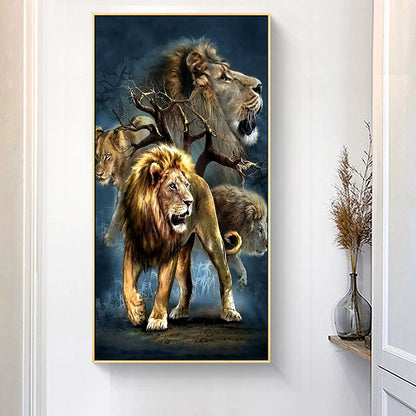 Lion - Full Round Drill Diamond Painting 50*80CM