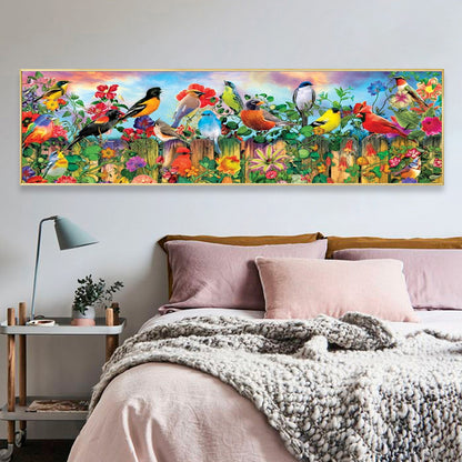 Fence Birds - Full Round Drill Diamond Painting 90*30CM