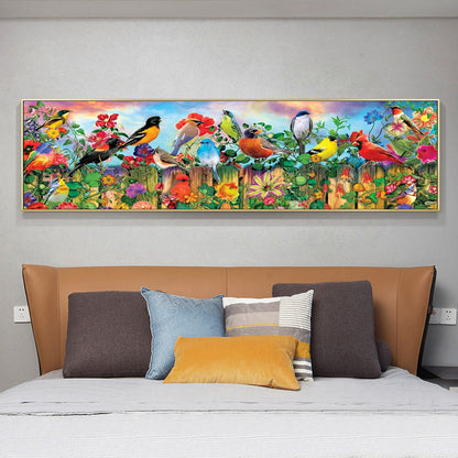 Fence Birds - Full Round Drill Diamond Painting 90*30CM