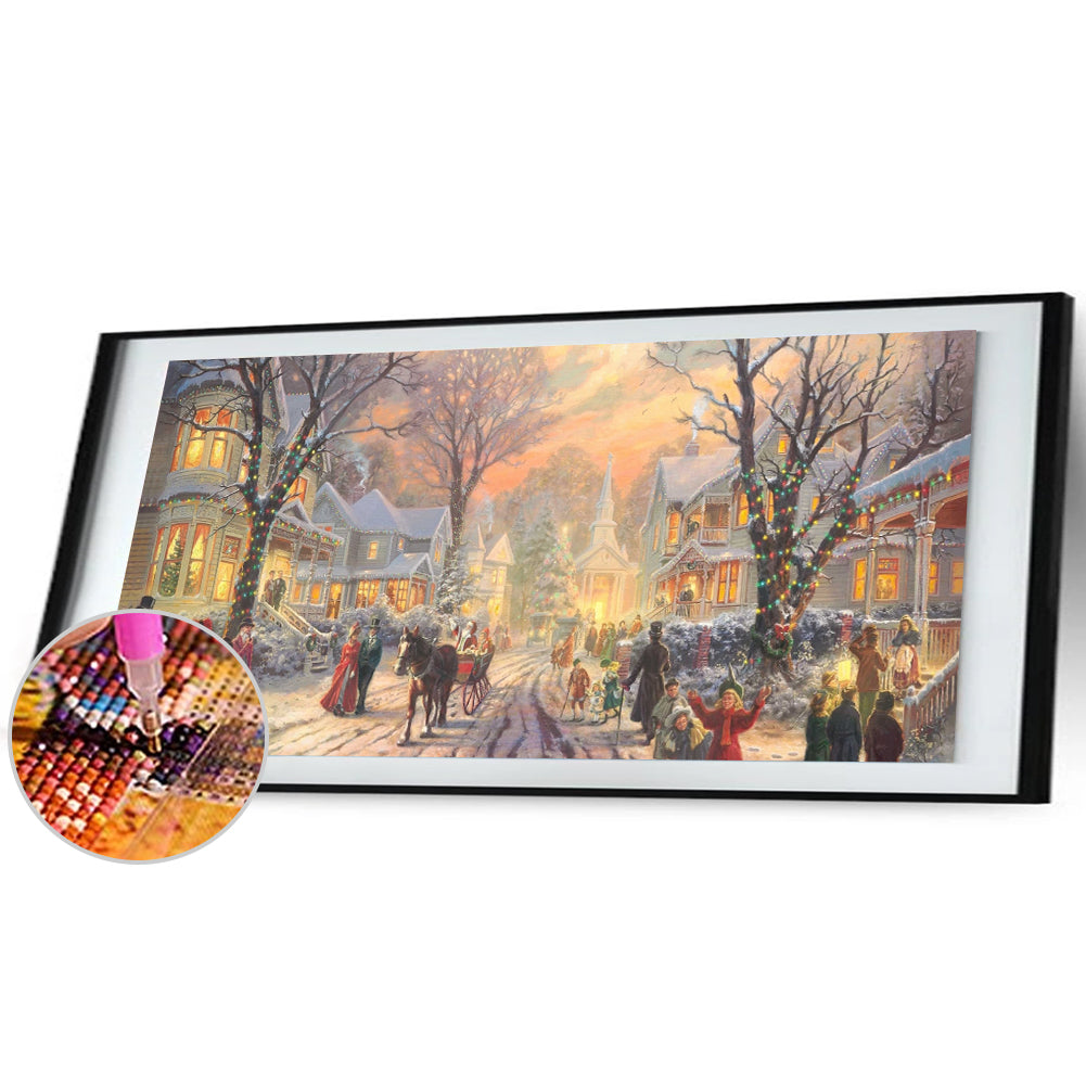 Winter Street - Full Round Drill Diamond Painting 80*40CM