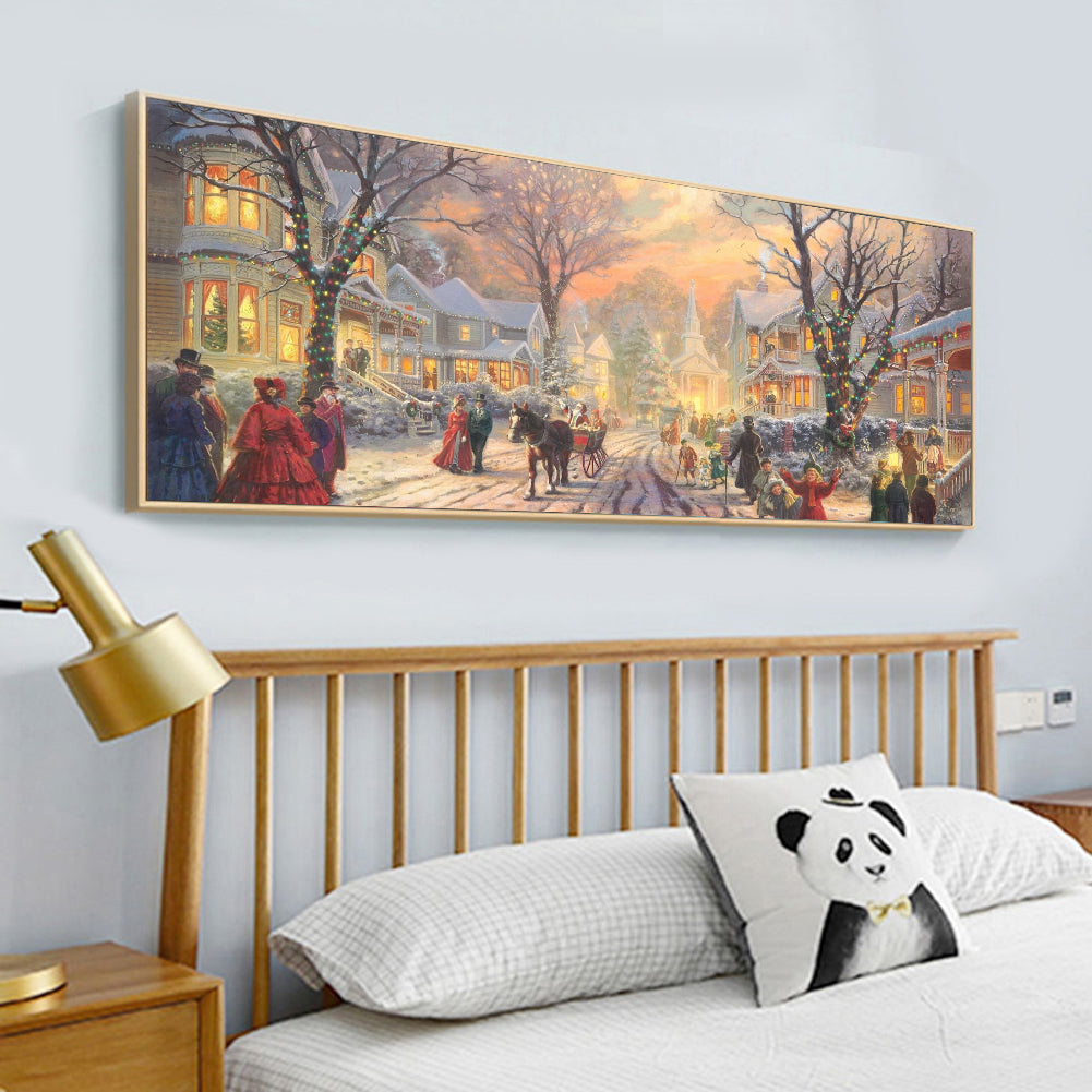 Winter Street - Full Round Drill Diamond Painting 80*40CM