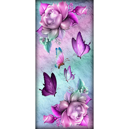 Butterfly Flower - Full Round Drill Diamond Painting 30*60CM