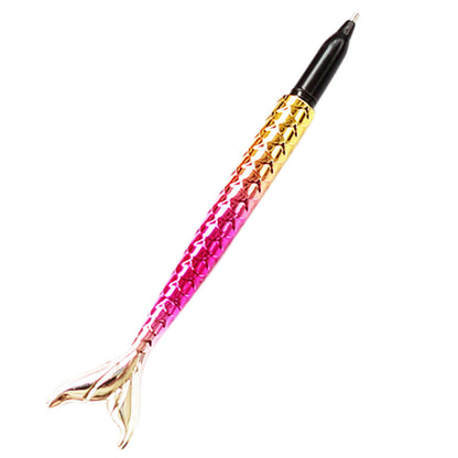 Point Drill Pen Diamond Painting DIY Fish Tail Rhinestone Craft Tool (Gold)