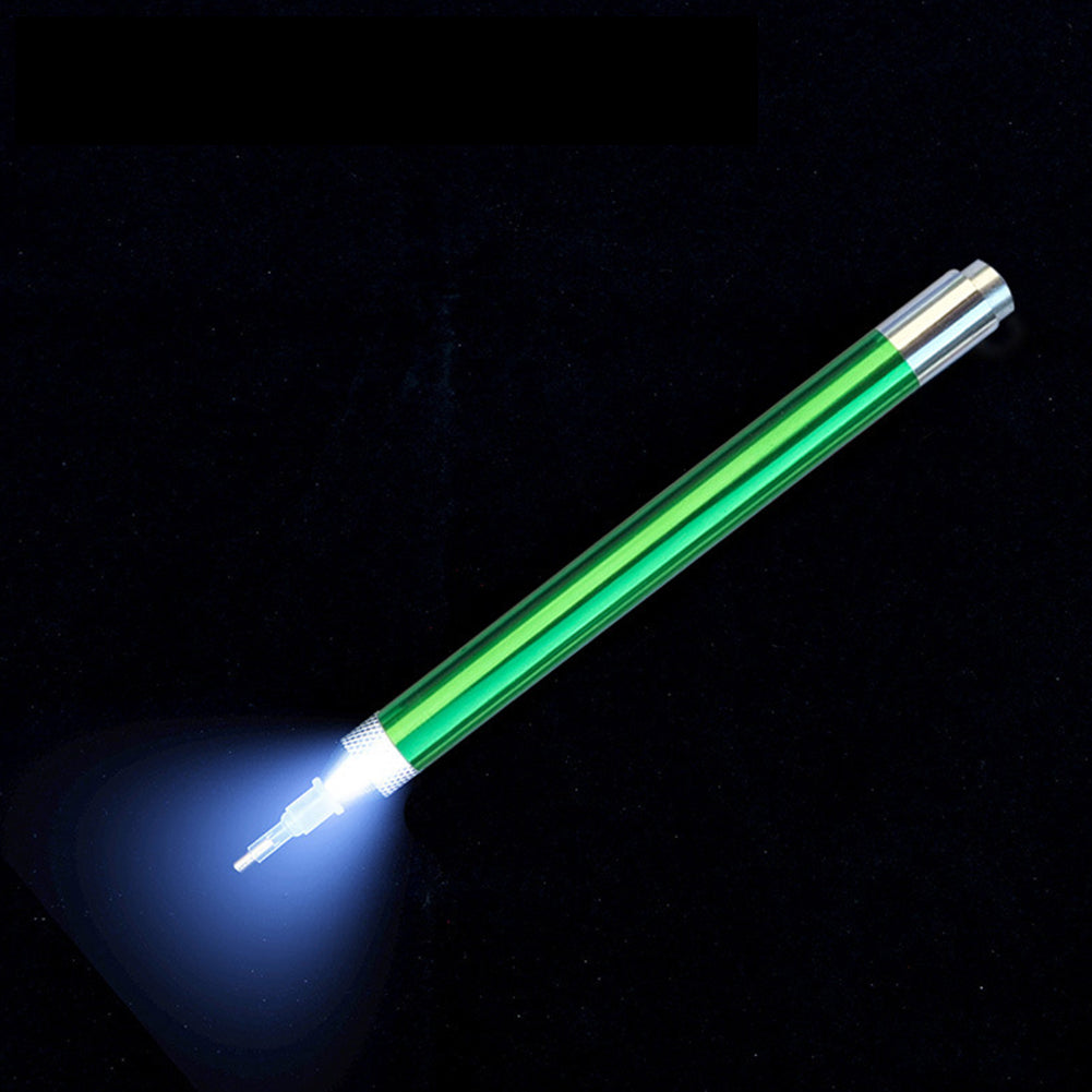 Battery Powered Lighted Point Drill Pen Diamond Painting DIY Tools (Green)