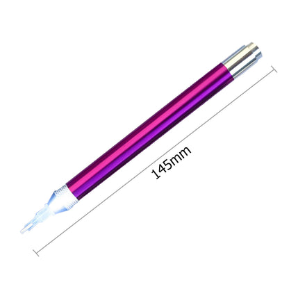 Battery Powered Lighted Point Drill Pen Diamond Painting DIY Tools (Purple)