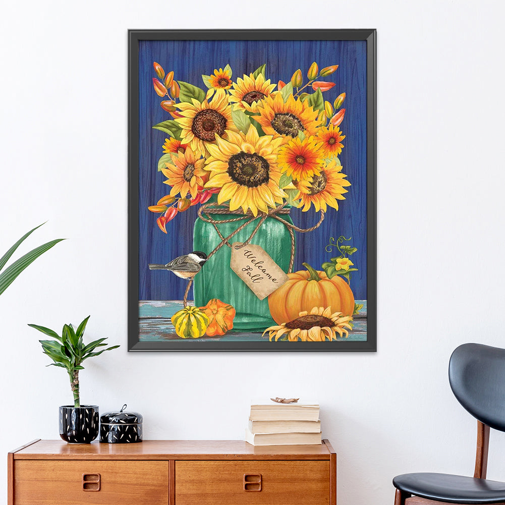 Sunflower - 11CT Stamped Cross Stitch 30*40CM