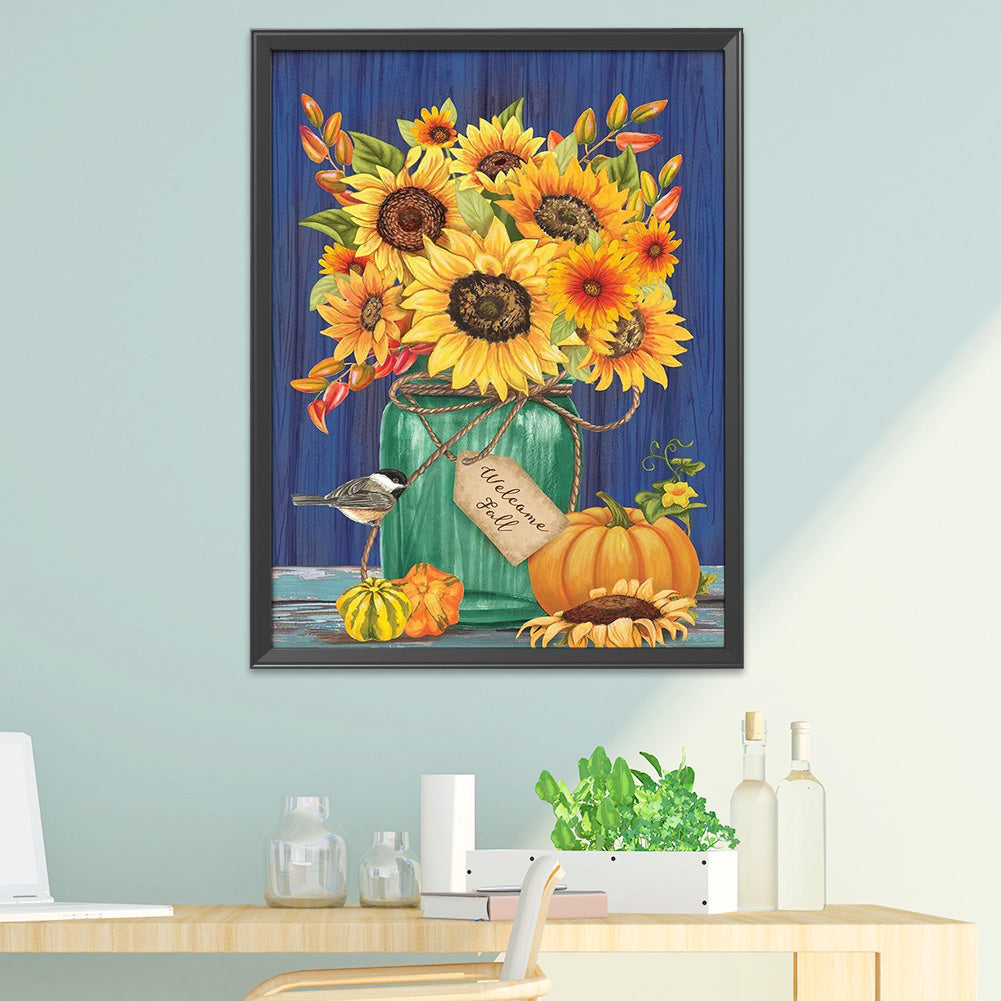 Sunflower - 11CT Stamped Cross Stitch 30*40CM