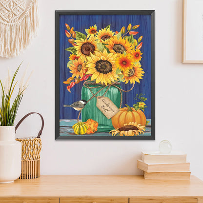 Sunflower - 11CT Stamped Cross Stitch 30*40CM