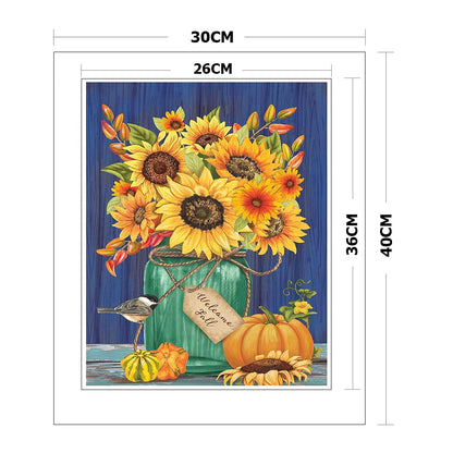 Sunflower - 11CT Stamped Cross Stitch 30*40CM