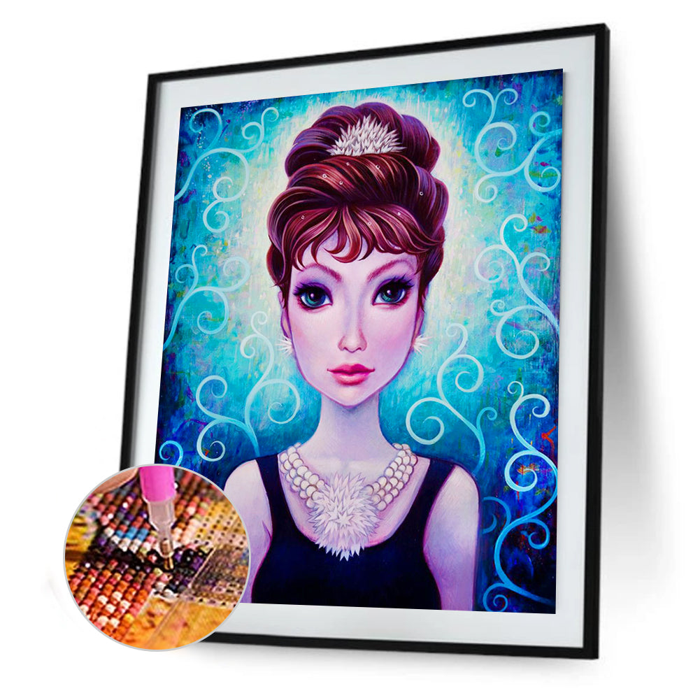 Woman Flower - Full Round Drill Diamond Painting 30*40CM