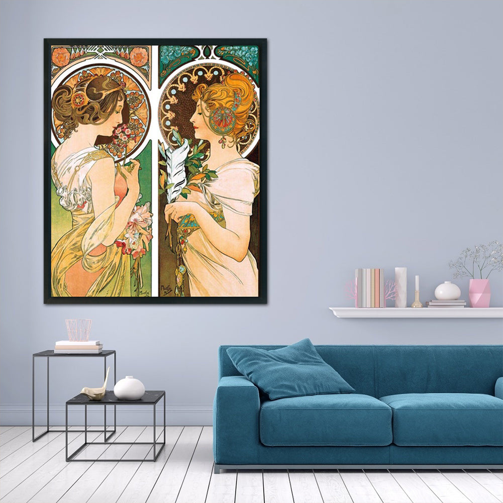 Twin Sisters - 11CT Stamped Cross Stitch 40*48CM