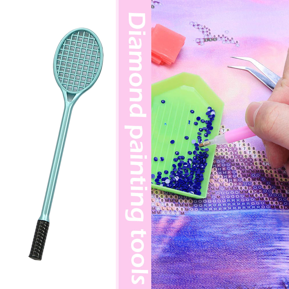 Racket Shape Diamond Painting Point Drill Pen DIY Crafts Embroidery Tools