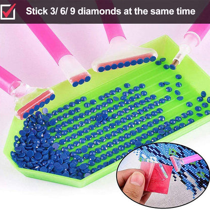 Elbow Point Drill Pen Clay Tray Box 5D Diamond Painting Tool Accessory Kit