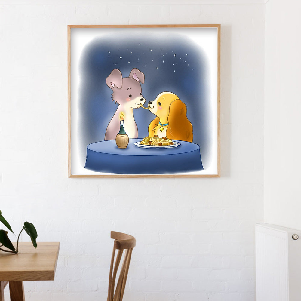 Romantic Dog - Full Round Drill Diamond Painting 40*40CM