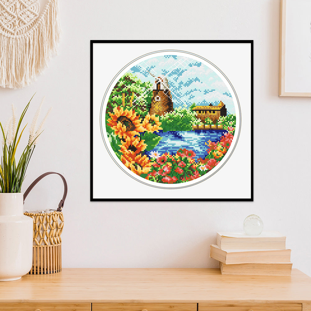 Summer Scenery - 11CT Stamped Cross Stitch 35*35CM