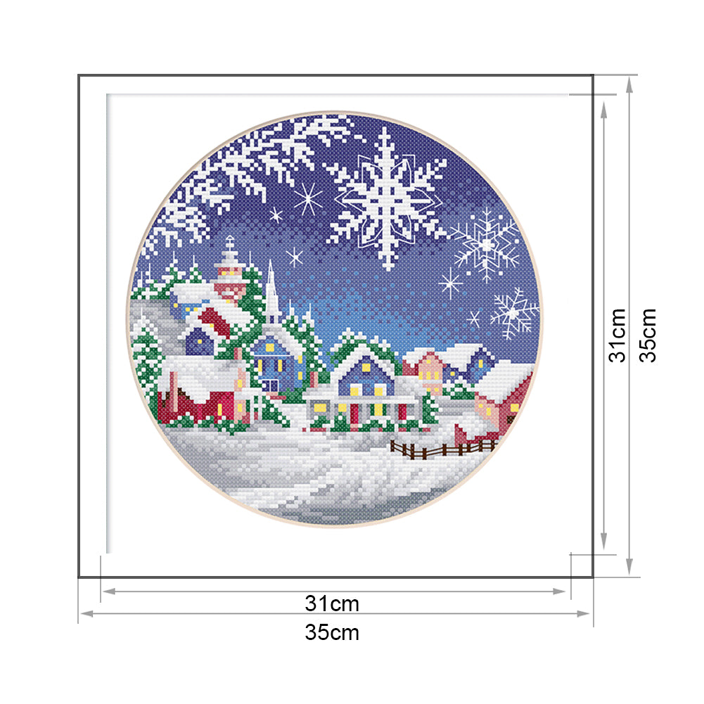 Winter Scenery - 11CT Stamped Cross Stitch 35*35CM