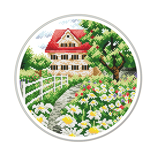 Garden - 11CT Stamped Cross Stitch 35*35CM