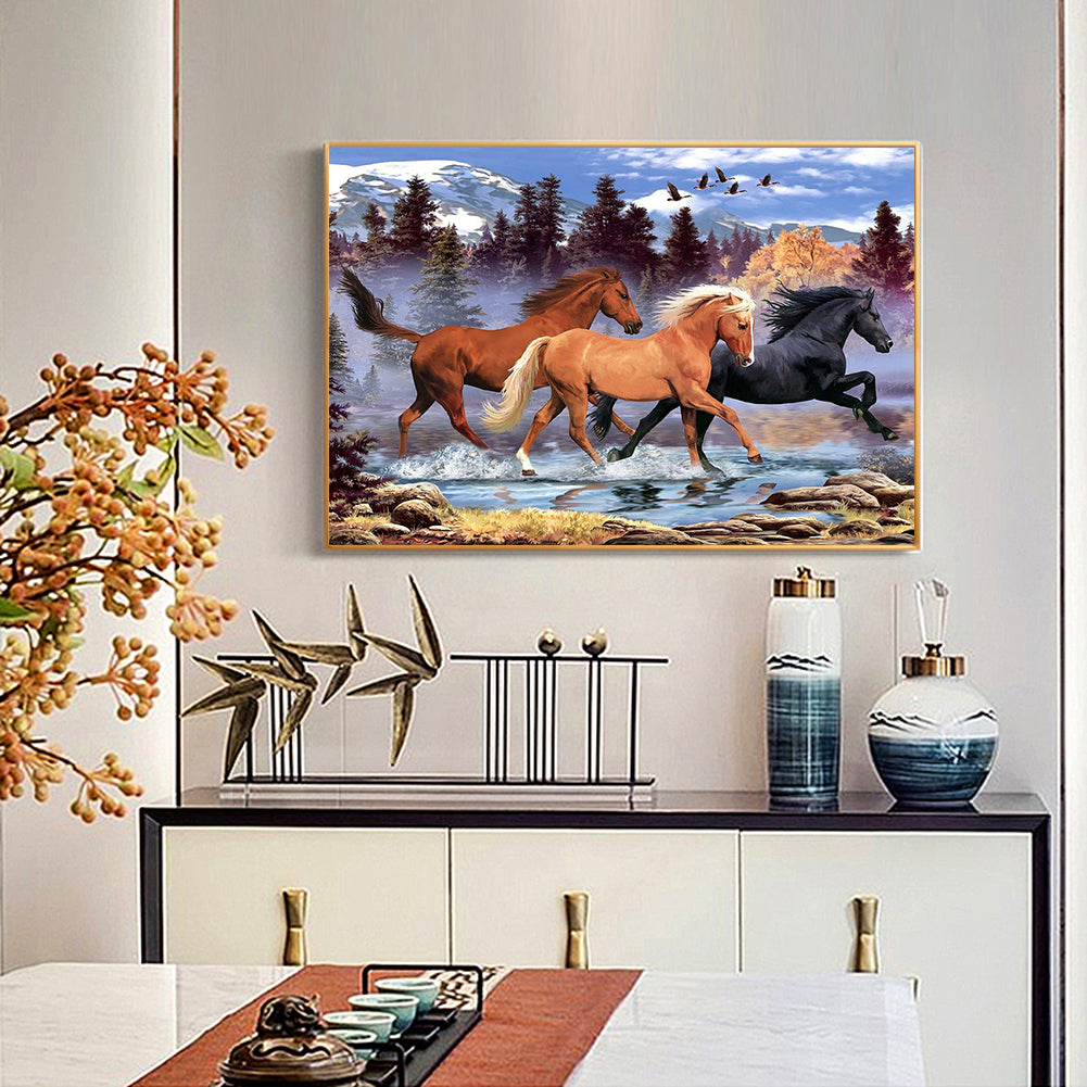 Running Horse - Full Round Drill Diamond Painting 40*30CM