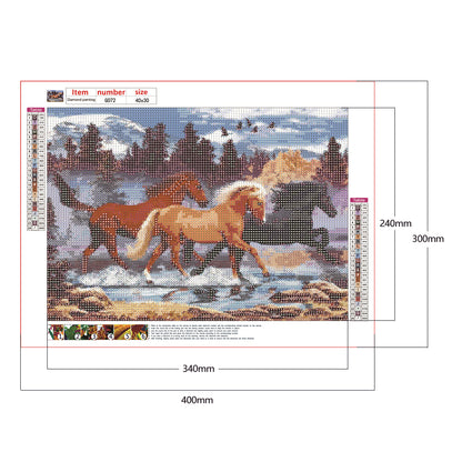 Running Horse - Full Round Drill Diamond Painting 40*30CM