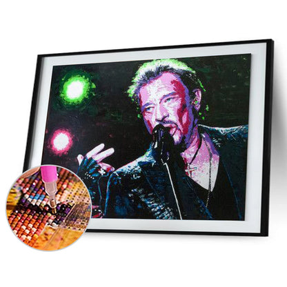 Johnny Hallyday - Full Round Drill Diamond Painting 40*30CM