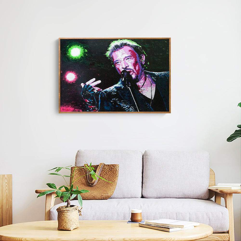 Johnny Hallyday - Full Round Drill Diamond Painting 40*30CM