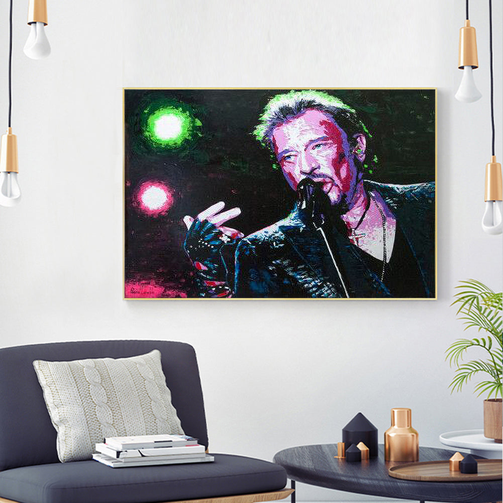 Johnny Hallyday - Full Round Drill Diamond Painting 40*30CM