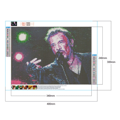 Johnny Hallyday - Full Round Drill Diamond Painting 40*30CM