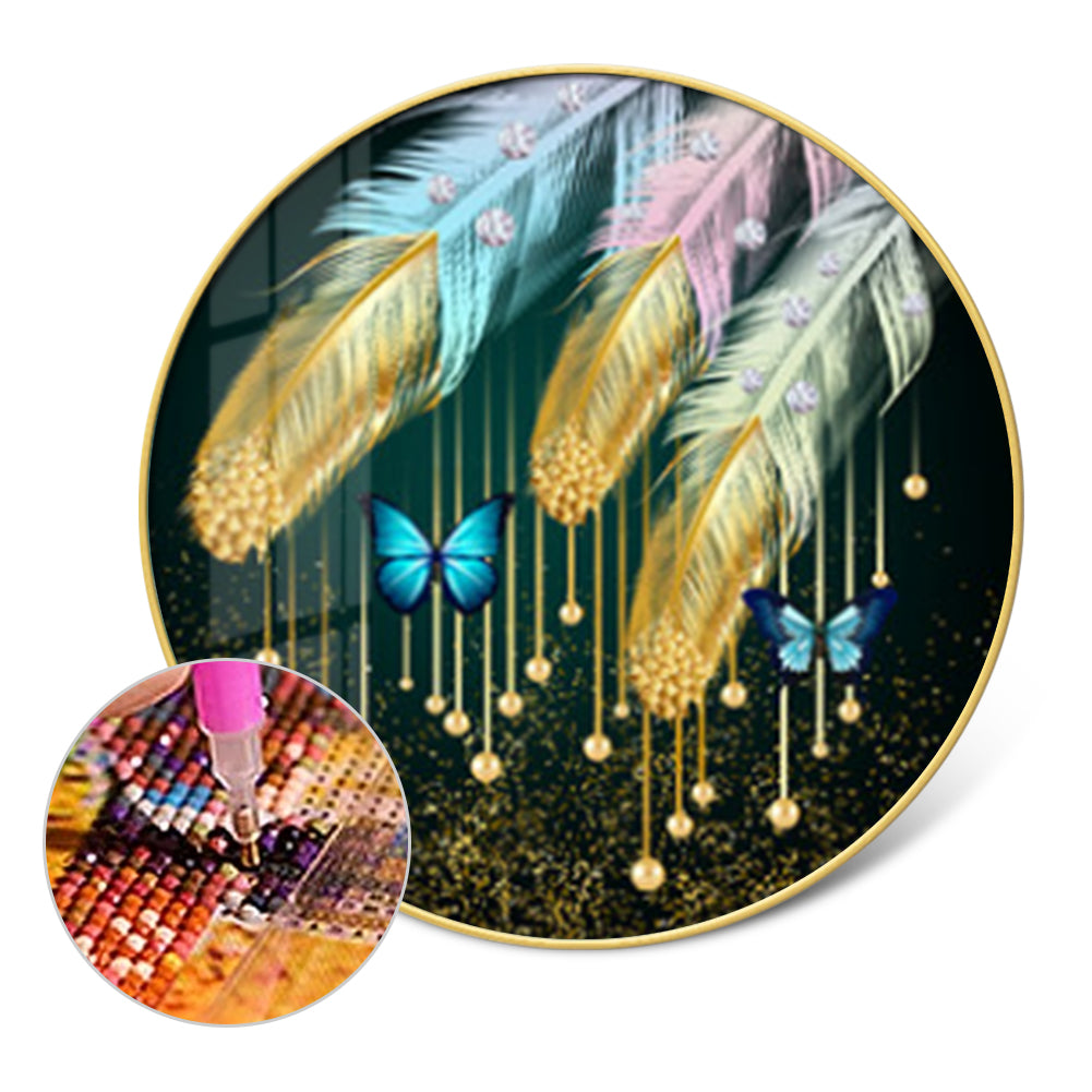 Butterfly Feather - Full Round Drill Diamond Painting 50*50CM