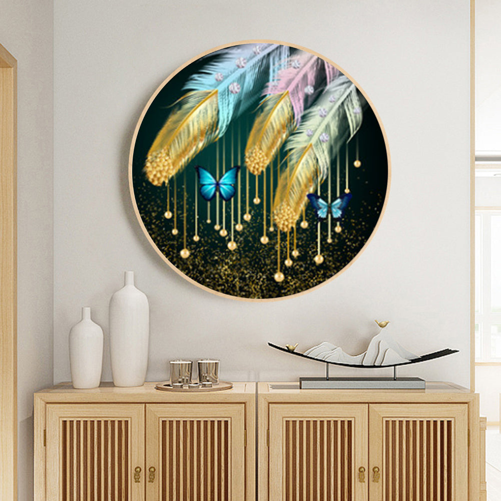 Butterfly Feather - Full Round Drill Diamond Painting 50*50CM