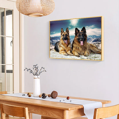 Snowfield Dog - Full Square Drill Diamond Painting 40*30CM