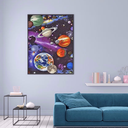 Universe Planets - Full Round Drill Diamond Painting 30*40CM