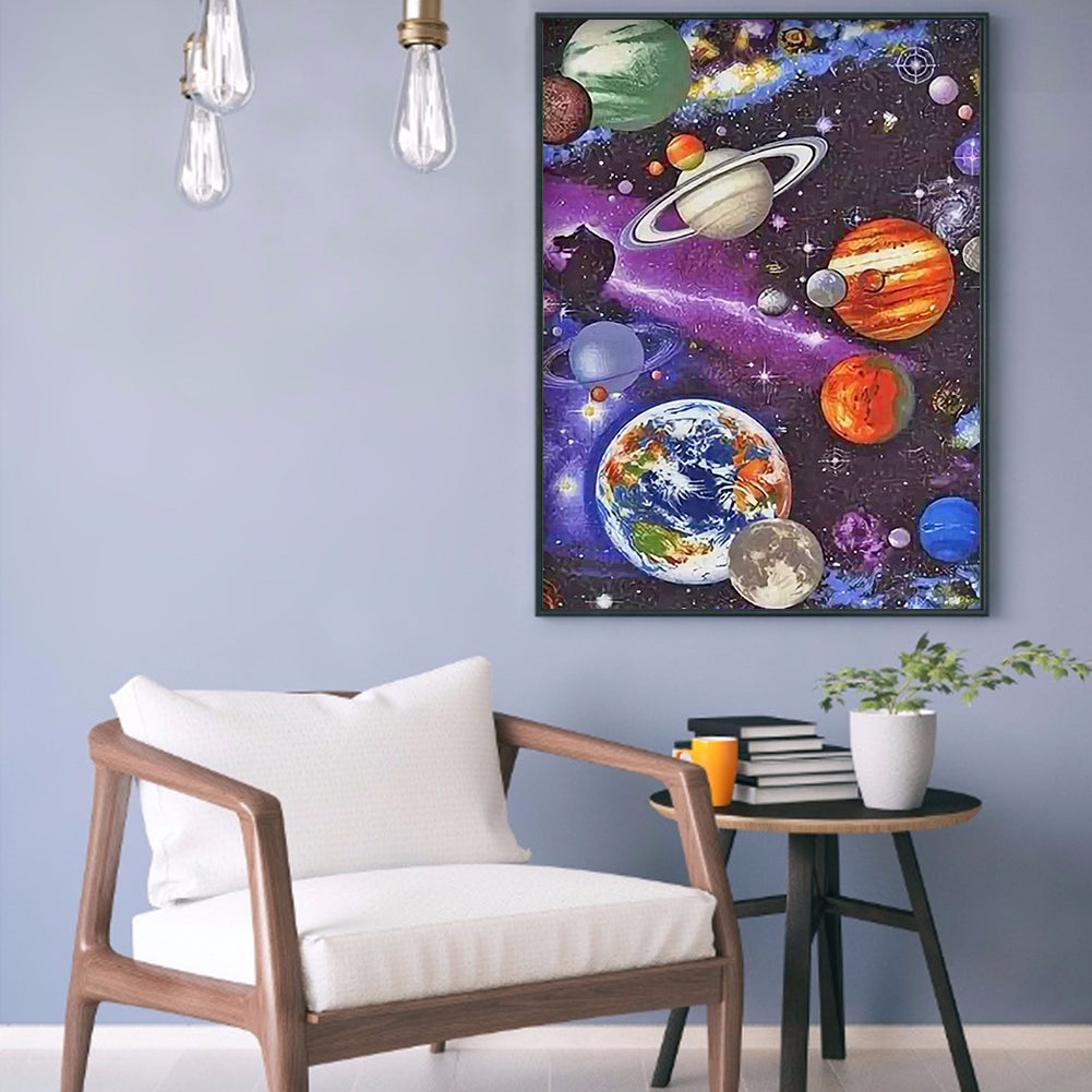 Universe Planets - Full Round Drill Diamond Painting 30*40CM