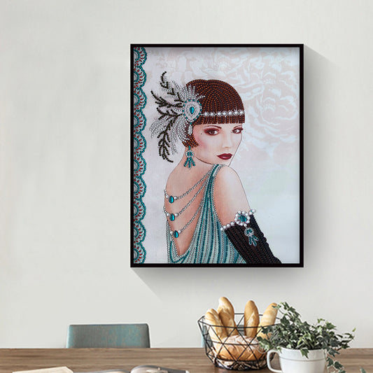 Lady - Special Shaped Drill Diamond Paintng 30*40CM