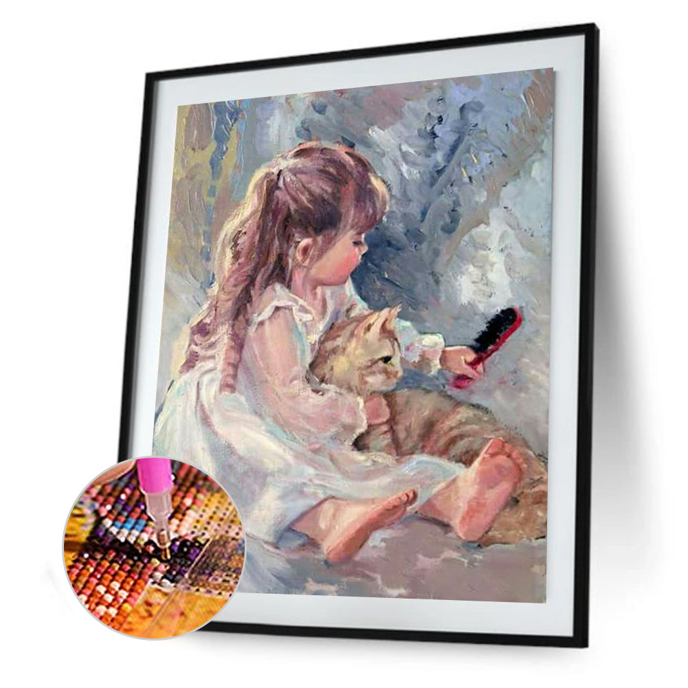 Girl - Full Round Drill Diamond Painting 30*40CM