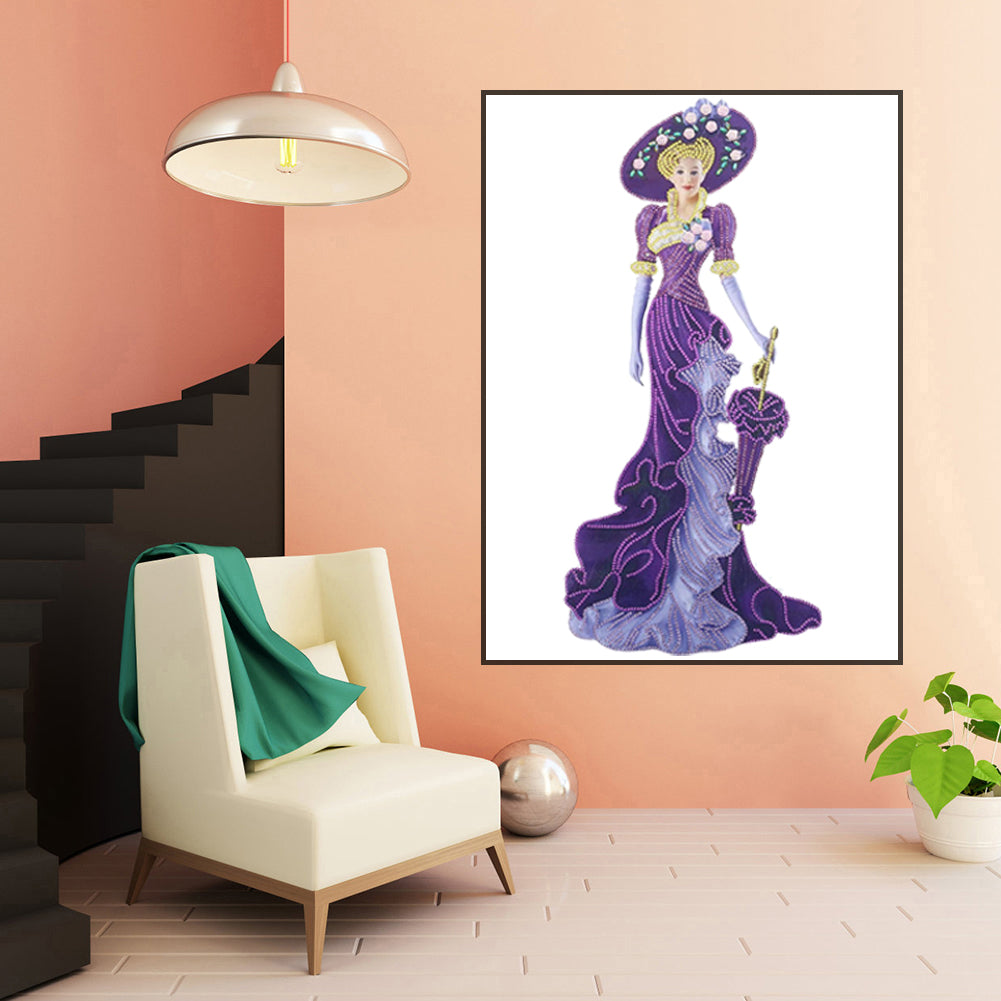 Dress Lady - Special Shaped Drill Diamond Paintng 30*60CM