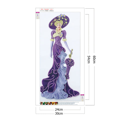 Dress Lady - Special Shaped Drill Diamond Paintng 30*60CM