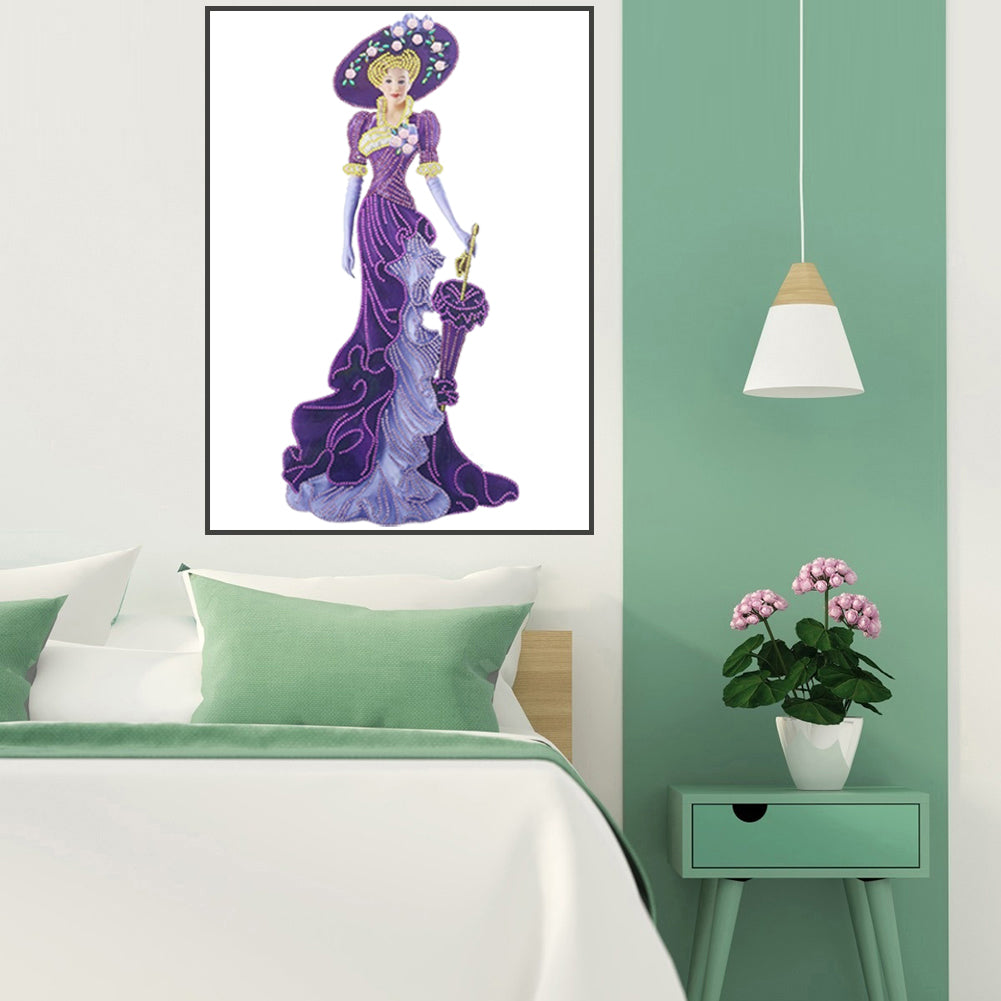 Dress Lady - Special Shaped Drill Diamond Paintng 30*60CM