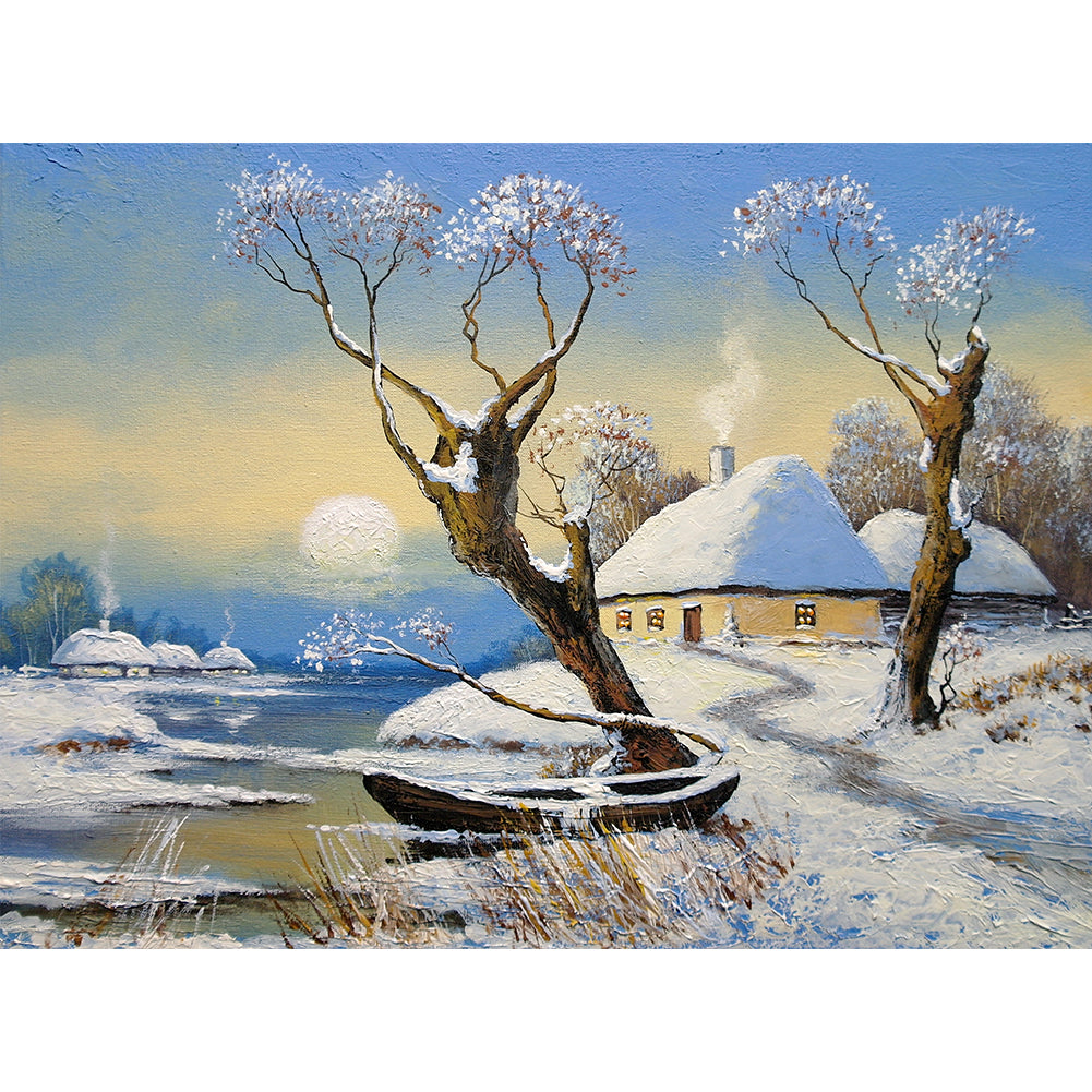 Snowscape - Full Round Drill Diamond Painting 40*30CM