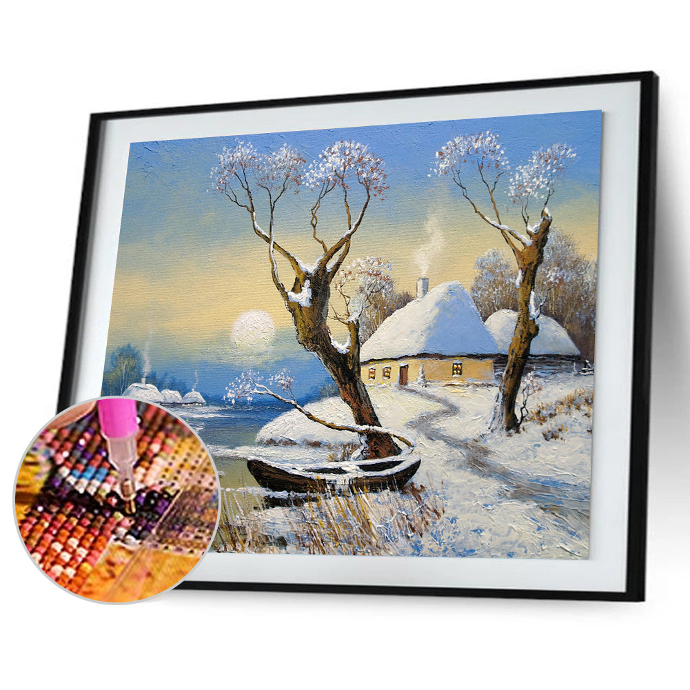 Snowscape - Full Round Drill Diamond Painting 40*30CM