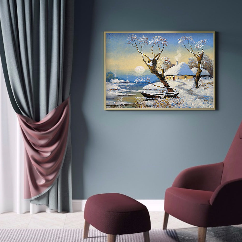 Snowscape - Full Round Drill Diamond Painting 40*30CM