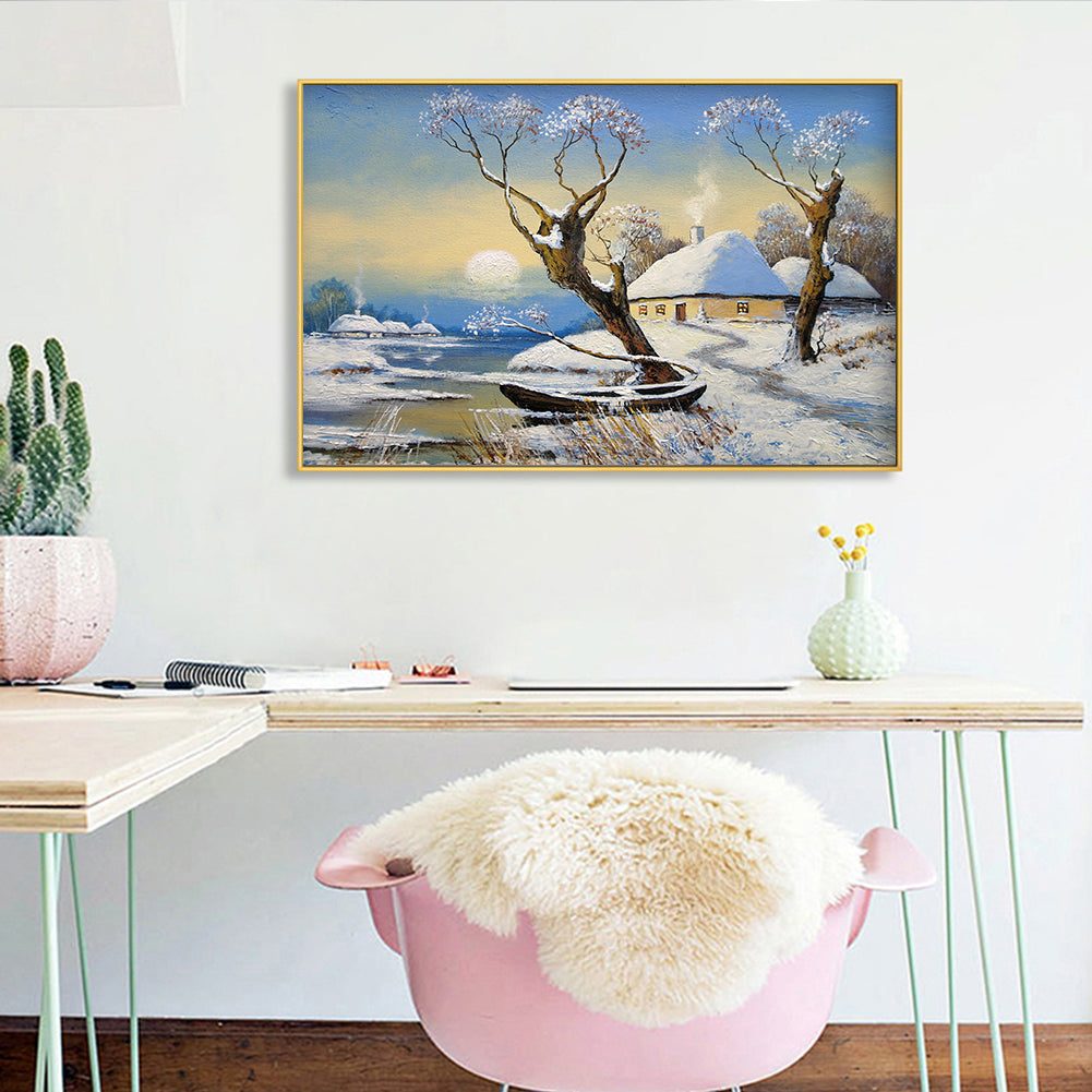 Snowscape - Full Round Drill Diamond Painting 40*30CM