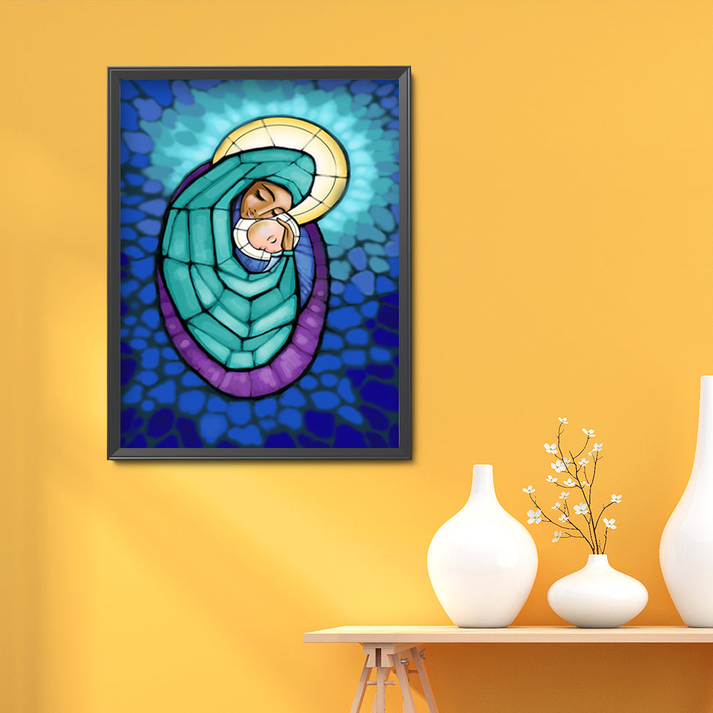 Mother Baby - Full Round Drill Diamond Painting 30*40CM