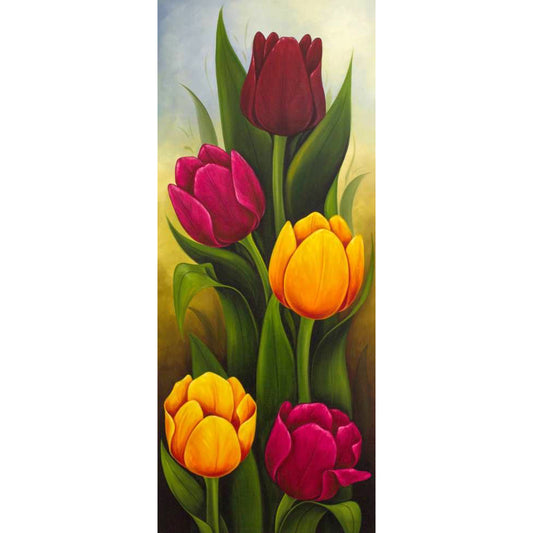 Tulips Flower - Full Round Drill Diamond Painting 80*40CM