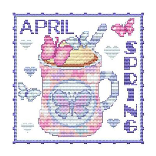 Month - 11CT Stamped Cross Stitch 35*35CM