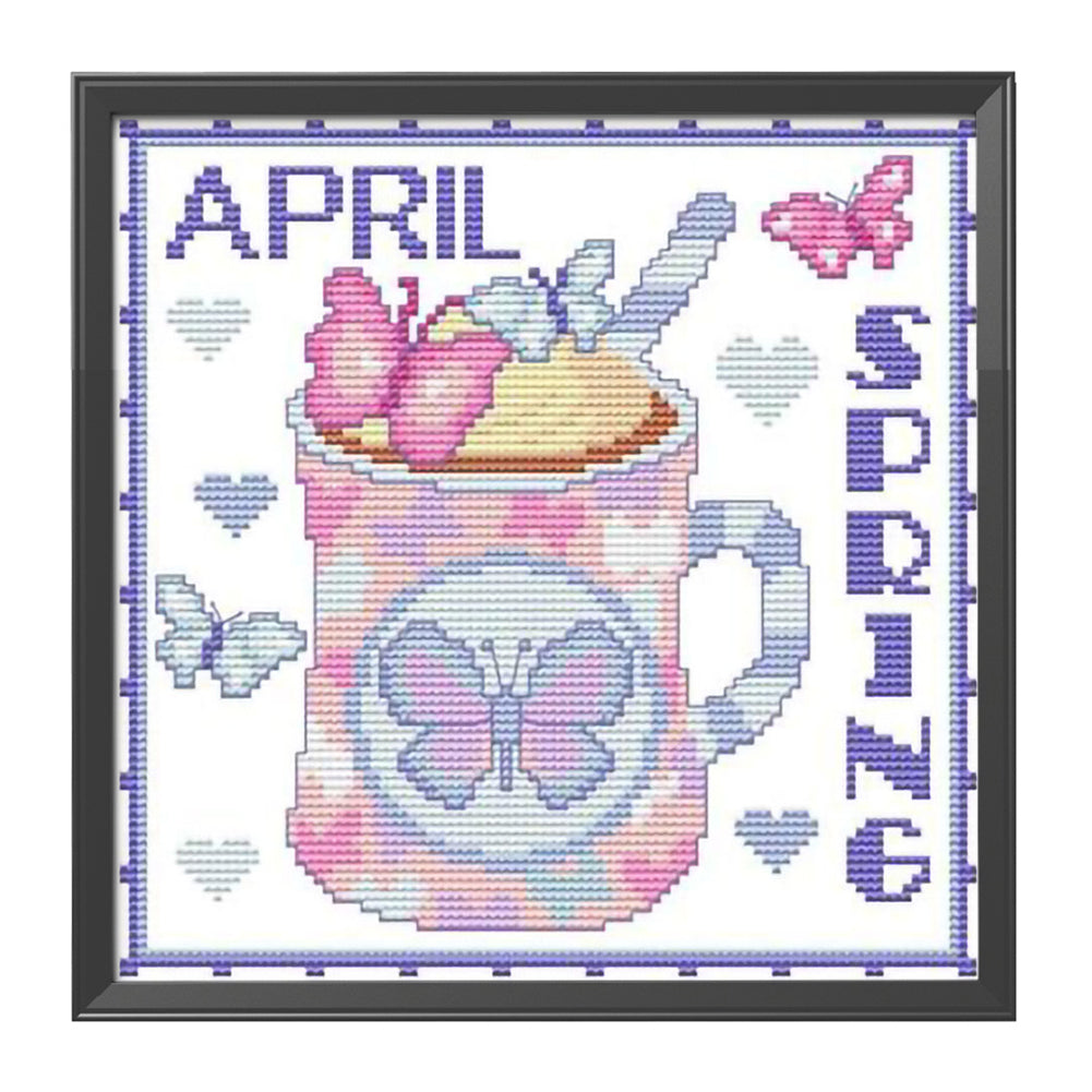 Month - 11CT Stamped Cross Stitch 35*35CM