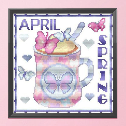 Month - 11CT Stamped Cross Stitch 35*35CM